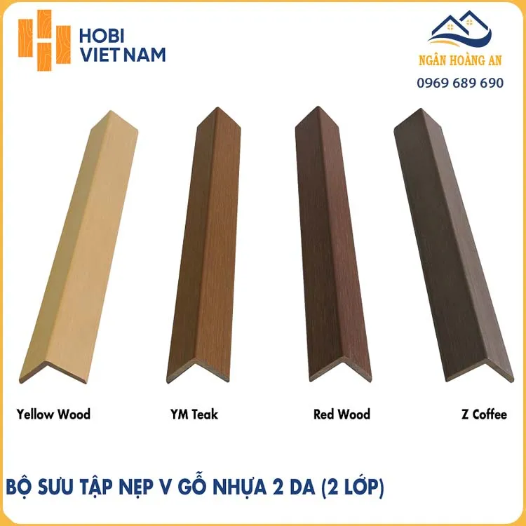 Nẹp V Gỗ Nhựa 2 Lớp Ngoài Trời Hobiwood VG54 Red Wood
